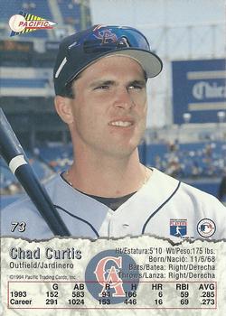 1994 Pacific #73 Chad Curtis Back