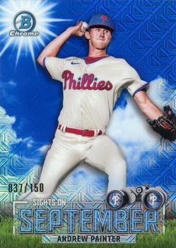 2023 Bowman - Sights on September Mojo Blue Refractors #SOS-16 Andrew Painter Front