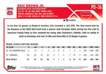 2023 Topps Pro Debut #PD-36 Eric Brown Jr. Back