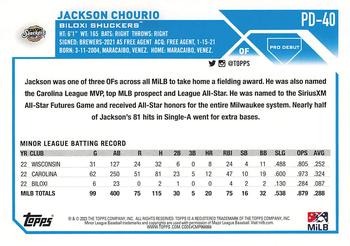 2023 Topps Pro Debut #PD-40 Jackson Chourio Back