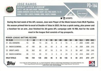 2023 Topps Pro Debut #PD-164 Jose Ramos Back