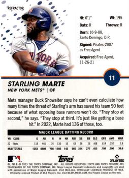 2023 Topps Pristine - Refractor #11 Starling Marte Back