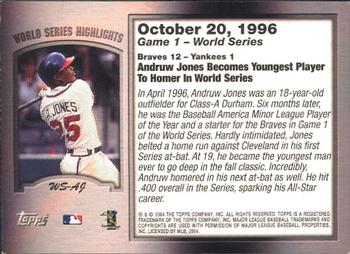 2004 Topps - World Series Highlights (Series Two) #WS-AJ Andruw Jones Back