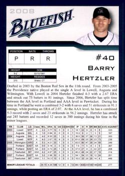 2008 Bridgeport Bluefish #NNO Barry Hertzler Back