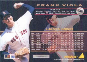 1994 Pinnacle #348 Frank Viola Back