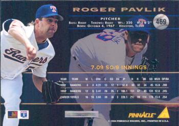 1994 Pinnacle #469 Roger Pavlik Back