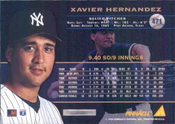 1994 Pinnacle #471 Xavier Hernandez Back