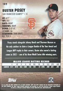 2023 Stadium Club #189 Buster Posey Back