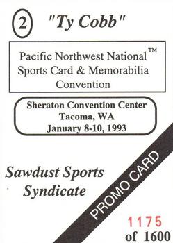 1993 Sawdust Sports Syndicate Promos #2 Ty Cobb Back