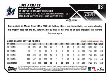 2023 Topps Update #US1 Luis Arraez Back