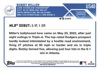 2023 Topps Update #US40 Bobby Miller Back
