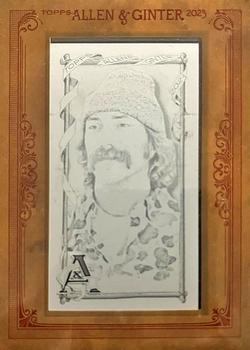 2023 Topps Allen & Ginter - Mini Framed Printing Plate Black #256 Old Time Hawkey Front