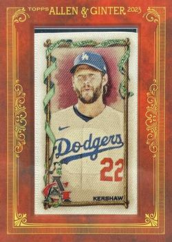 2023 Topps Allen & Ginter - Mini Framed Cloth #91 Clayton Kershaw Front