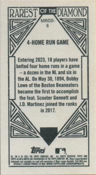 2023 Topps Allen & Ginter - Rarest of the Diamond Mini #MROD-6 4-Home Run Game Back