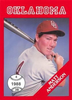 1988 Oklahoma Sooners #9 Matt Anderson Front