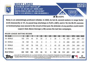 2023 Topps Update - Rainbow Foil #US151 Nicky Lopez Back