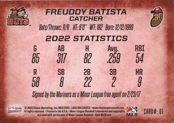 2023 Choice Modesto Nuts #1 Freuddy Batista Back