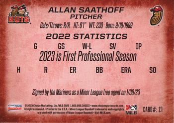 2023 Choice Modesto Nuts #21 Allan Saathoff Back