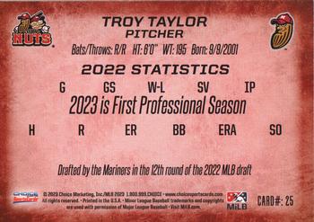 2023 Choice Modesto Nuts #25 Troy Taylor Back
