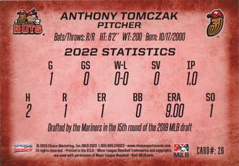 2023 Choice Modesto Nuts #26 Anthony Tomczak Back