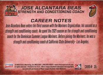2023 Choice Modesto Nuts #35 Jose Alcantara Beas Back