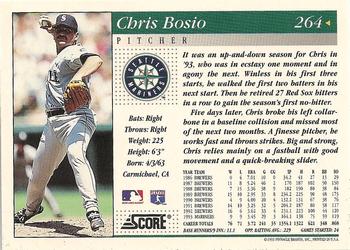 1994 Score #264 Chris Bosio Back