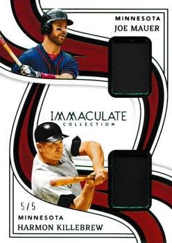 2023 Panini Immaculate Collection - Dual Legends Materials Green #DLM-MK Joe Mauer / Harmon Killebrew Front