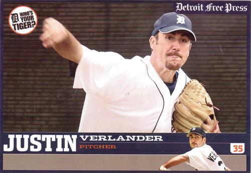 2006 Detroit Free Press Detroit Tigers #6 Justin Verlander Front