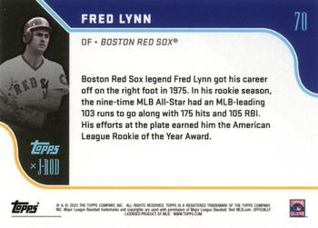 2023 Topps x J-Rod The Show Out Collection #70 Fred Lynn Back