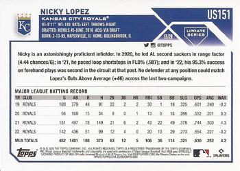 2023 Topps Update - Orange and Black Foil #US151 Nicky Lopez Back