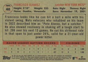 2023 Topps Archives #40 Francisco Alvarez Back