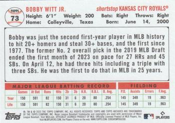 2023 Topps Archives #73 Bobby Witt Jr. Back