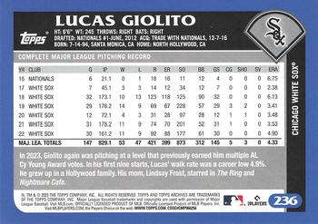 2023 Topps Archives #236 Lucas Giolito Back