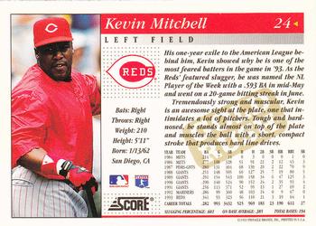 1994 Score - Gold Rush #24 Kevin Mitchell Back