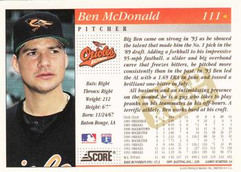 1994 Score - Gold Rush #111 Ben McDonald Back