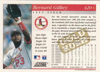 1994 Score - Gold Rush #420 Bernard Gilkey Back