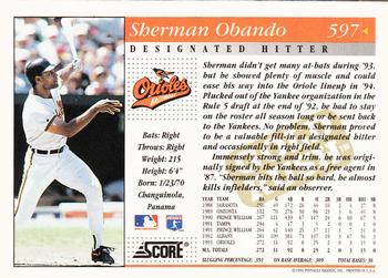 1994 Score - Gold Rush #597 Sherman Obando Back