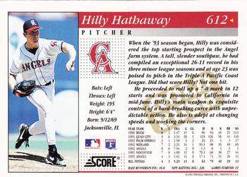 1994 Score - Gold Rush #612 Hilly Hathaway Back