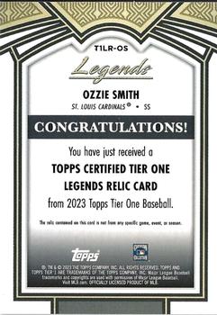 2023 Topps Tier One - Tier One Legends Relics #T1LR-OS Ozzie Smith Back