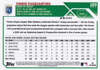 2023 Topps Holiday #H99 Vinnie Pasquantino Back