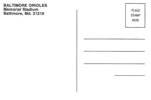 1983 Baltimore Orioles Postcards #NNO Dennis Martinez Back