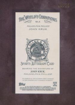 2023 Topps Allen & Ginter X - Framed Mini Autographs Black Frame #MA-JK John Kruk Back