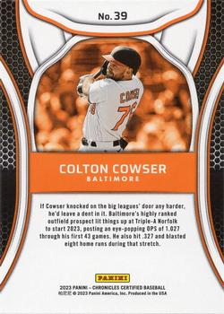 2023 Panini Chronicles - Certified #39 Colton Cowser Back