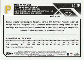 2023 Topps Chrome Update - Autographs Blue RayWave #AC-DM Drew Maggi Back