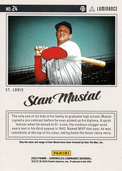 2023 Panini Chronicles - Luminance #24 Stan Musial Back