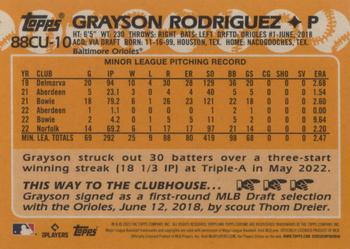 2023 Topps Chrome Update - 1988 Topps Baseball 35th Anniversary #88CU-10 Grayson Rodriguez Back