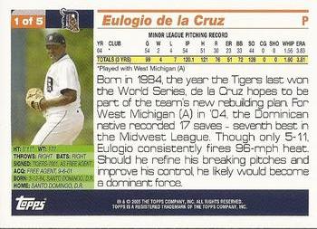 2005 Topps - Detroit Tigers #1 Eulogio de la Cruz Back