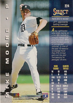 1994 Select #224 Mike Moore Back