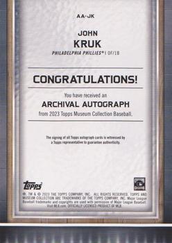 2023 Topps Museum Collection - Archival Autographs Gold #AA-JK John Kruk Back