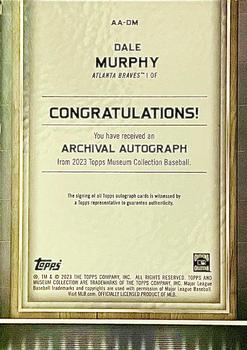 2023 Topps Museum Collection - Archival Autographs Sapphire #AA-DM Dale Murphy Back